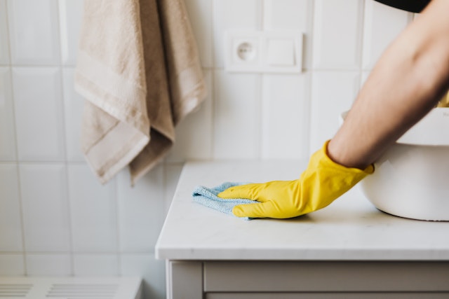 Professional cleaners tidying an Indianapolis home.